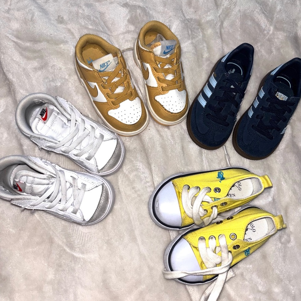 Nike, Adidas, and Polo RL Kids shoe bundle